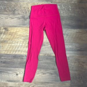 Red Lululemon align 7/8 leggings, size 6, worn 3-4 times basically brand new